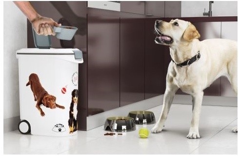 Contenedor para pienso perros con ruedas 12kg 35 litros